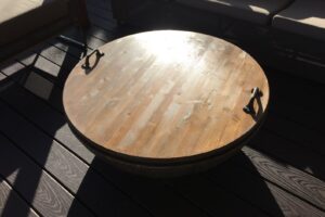 Fire Pit Cover | Wood Rustic Fire Pit Cover | Distressed Wood Fire Pit Cover | Weatherproof Fire Pit Cover
